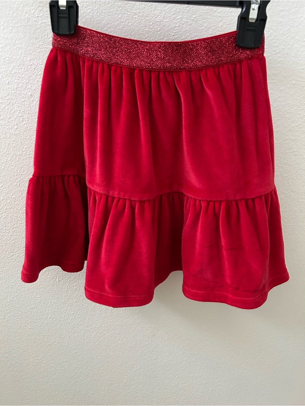 Garanimals Red Velvet Tiered Skirt with Glitter Waistband